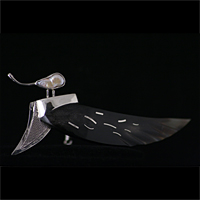 Haarspange Engel aus Silber, Zuchtpearl und Horn