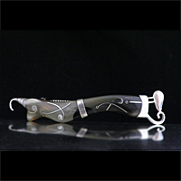 Silber Haarspange mit Zuchtperle und echtem Horn