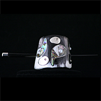 Designer Haarschmuck aus Perlen, Silber, Perlmutt und Horn mit Haarnadel