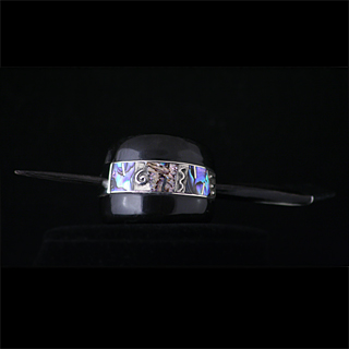 Haarschmuck aus Horn, Silber und multicolore Perlmutt