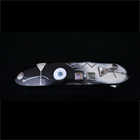 Haarspange aus Silber, Türkis, Perlmutt und Horn