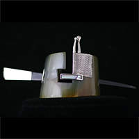 Silber Haarschmuck mit Perlmutt und echtem Horn